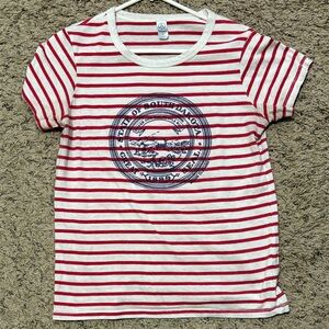 Alternative Striped Red and White “South Dakota Great Seal” women’s Shirt Sz. XL